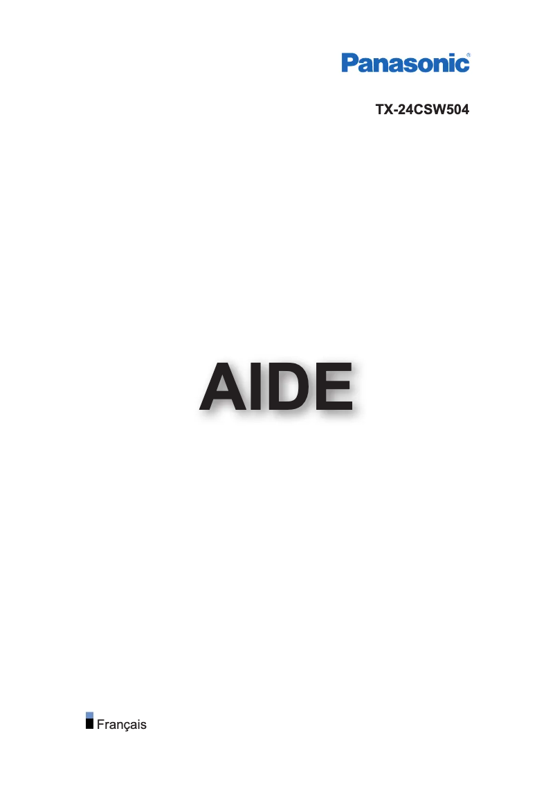 Image de la première page du manuel de l'appareil Viera TX-24CSW504