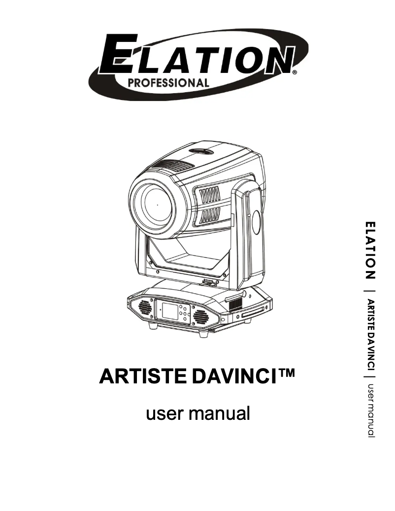 Image de la première page du manuel de l'appareil Artiste DaVinci