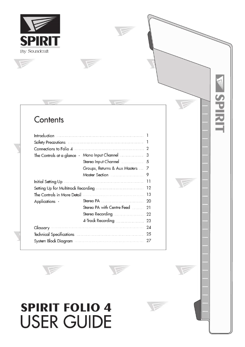 Page n°1 - Manuel utilisateur Soundcraft Spirit Folio 4