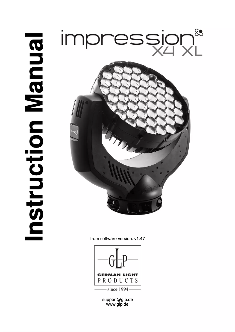 Page n°1 - Manuel utilisateur GLP impression X4 XL