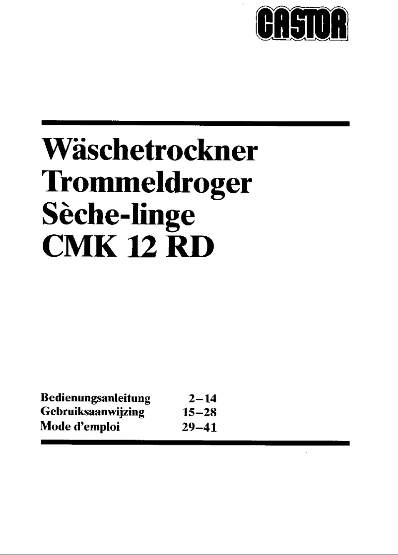 Page 1 de la notice Manuel utilisateur Castor CMK 12 RD