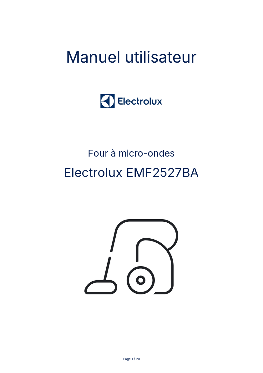 Page n°1 - Manuel utilisateur Electrolux EMF2527BA