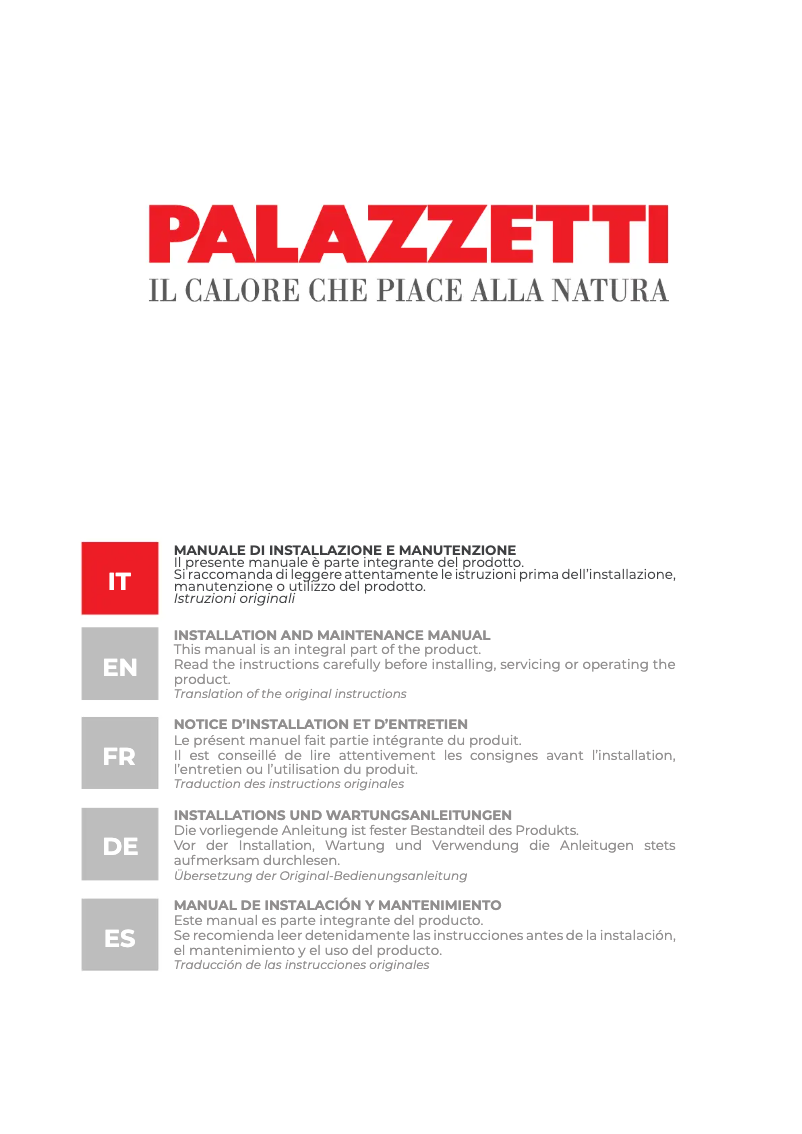 Page n°1 - Manuel utilisateur Palazzetti Ecofire Emily 9 US Pro2