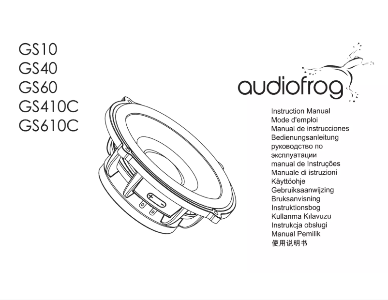 Page 1 de la notice Manuel utilisateur Audiofrog GS610C