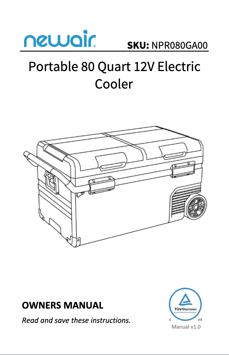 Page n°1 - Manuel utilisateur NewAir NPR080GA00