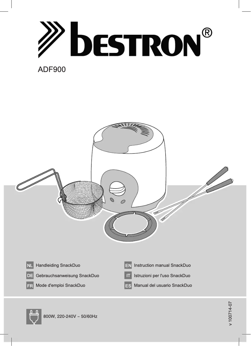 Image de la première page du manuel de l'appareil Snack Duo ADF900