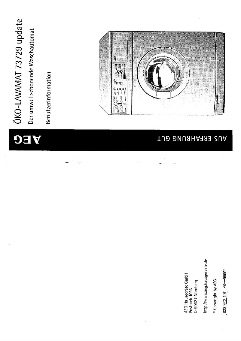 Page n°1 - Manuel utilisateur AEG Lavamat 73729