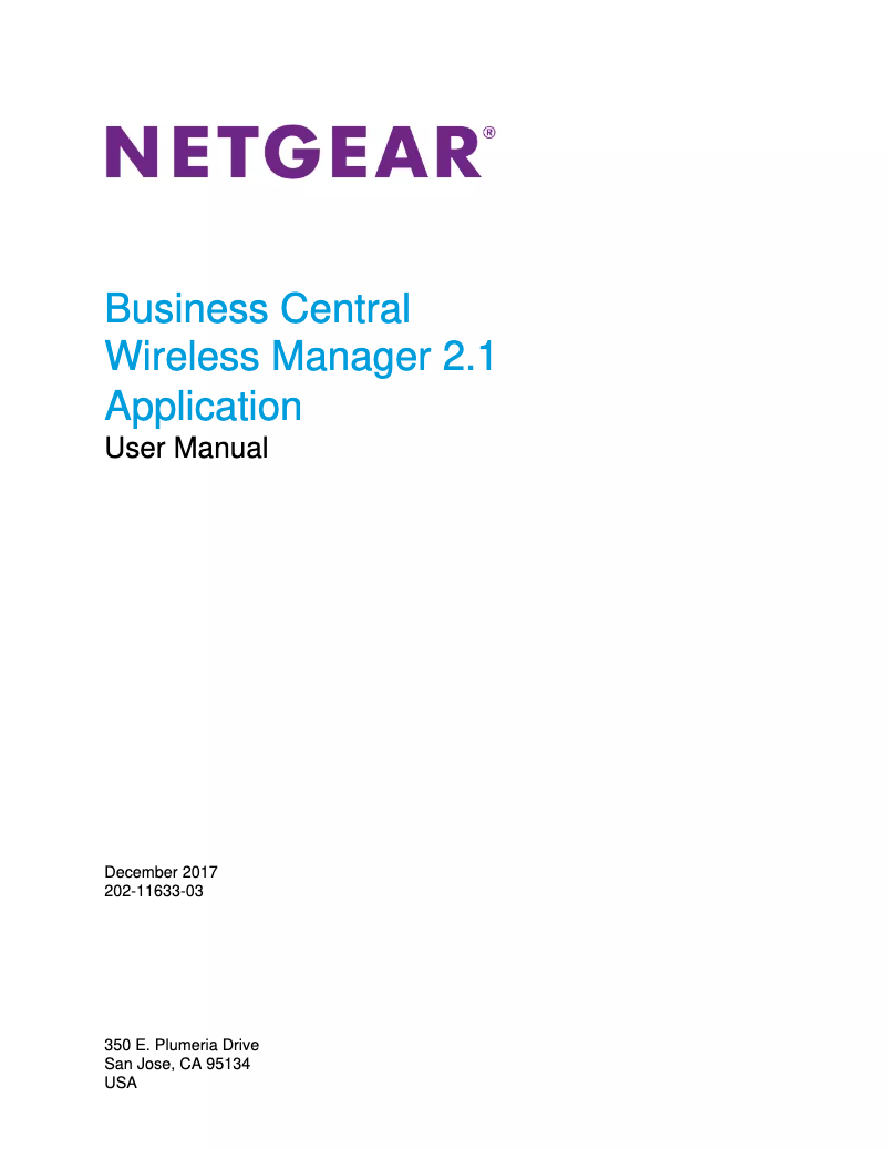 Page 1 de la notice Manuel utilisateur Netgear Business Central Wireless Manager
