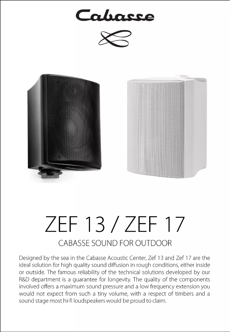 Página 1 del manual Ficha técnica Cabasse ZEF 17TR