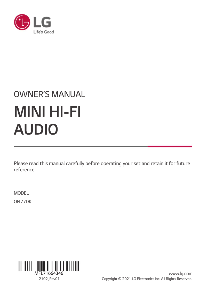 Página 1 del manual Manual de usuario LG ON77DK
