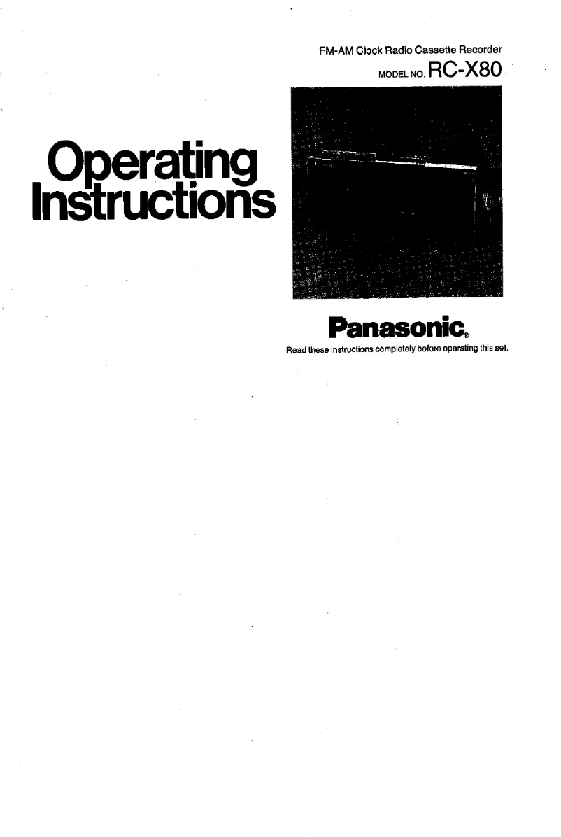 Page n°1 - Manuel utilisateur Panasonic RC-X80
