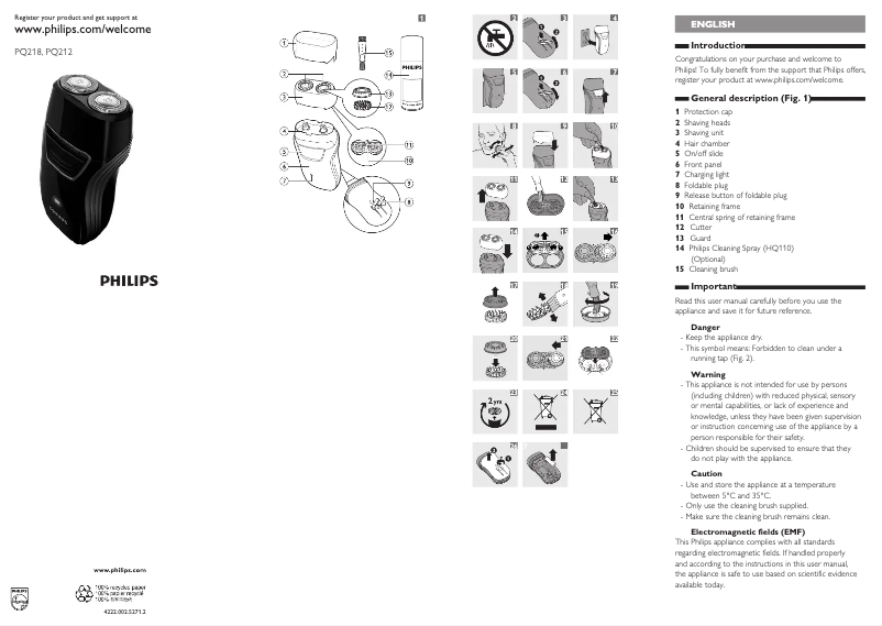 Image de la première page du manuel de l'appareil PQ212