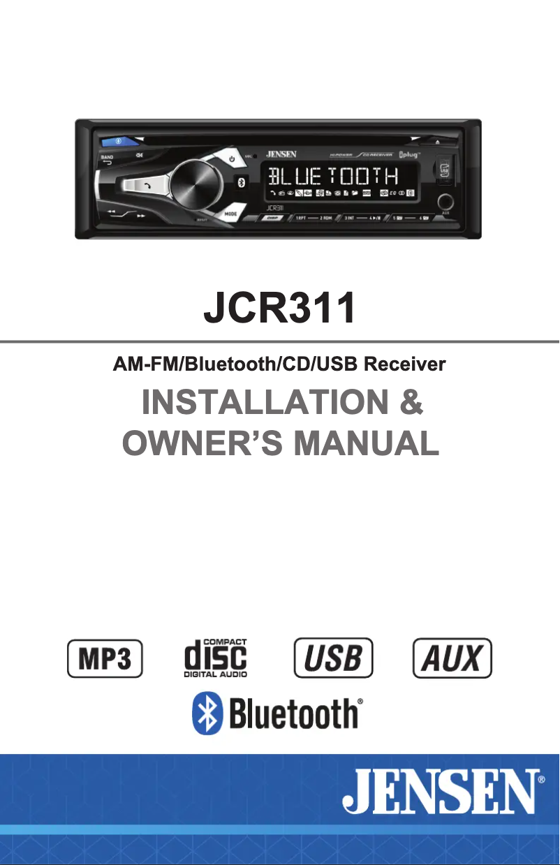 Page n°1 - Manuel utilisateur Jensen JCR311
