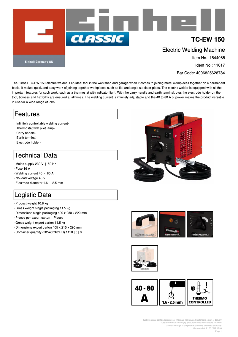 Image de la première page du manuel de l'appareil TC-EW 150