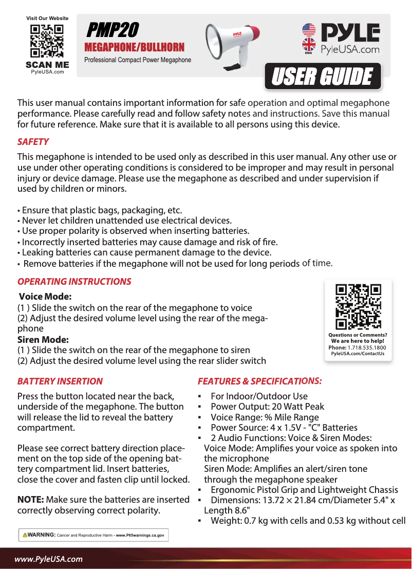 Image de la première page du manuel de l'appareil PMP20