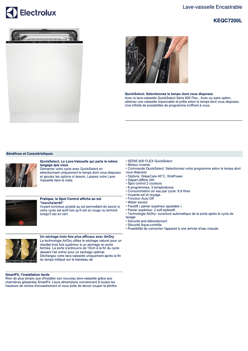 Image de la première page du manuel de l'appareil KEQC7200L
