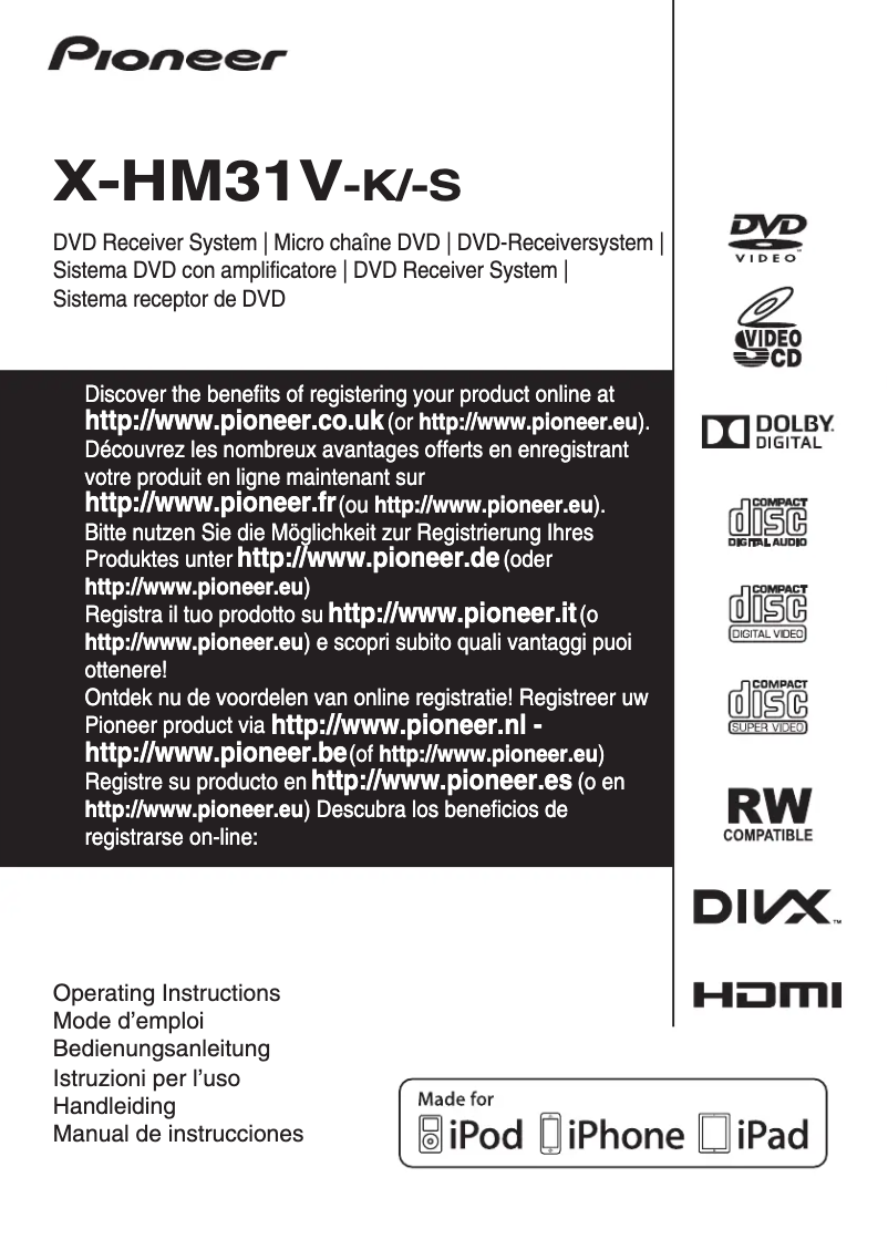 Page n°1 - Manuel utilisateur Pioneer X-HM31V