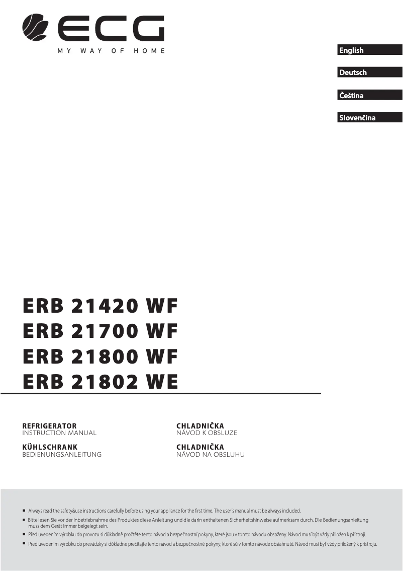 First page image of the manual for ERB 21420 WF
