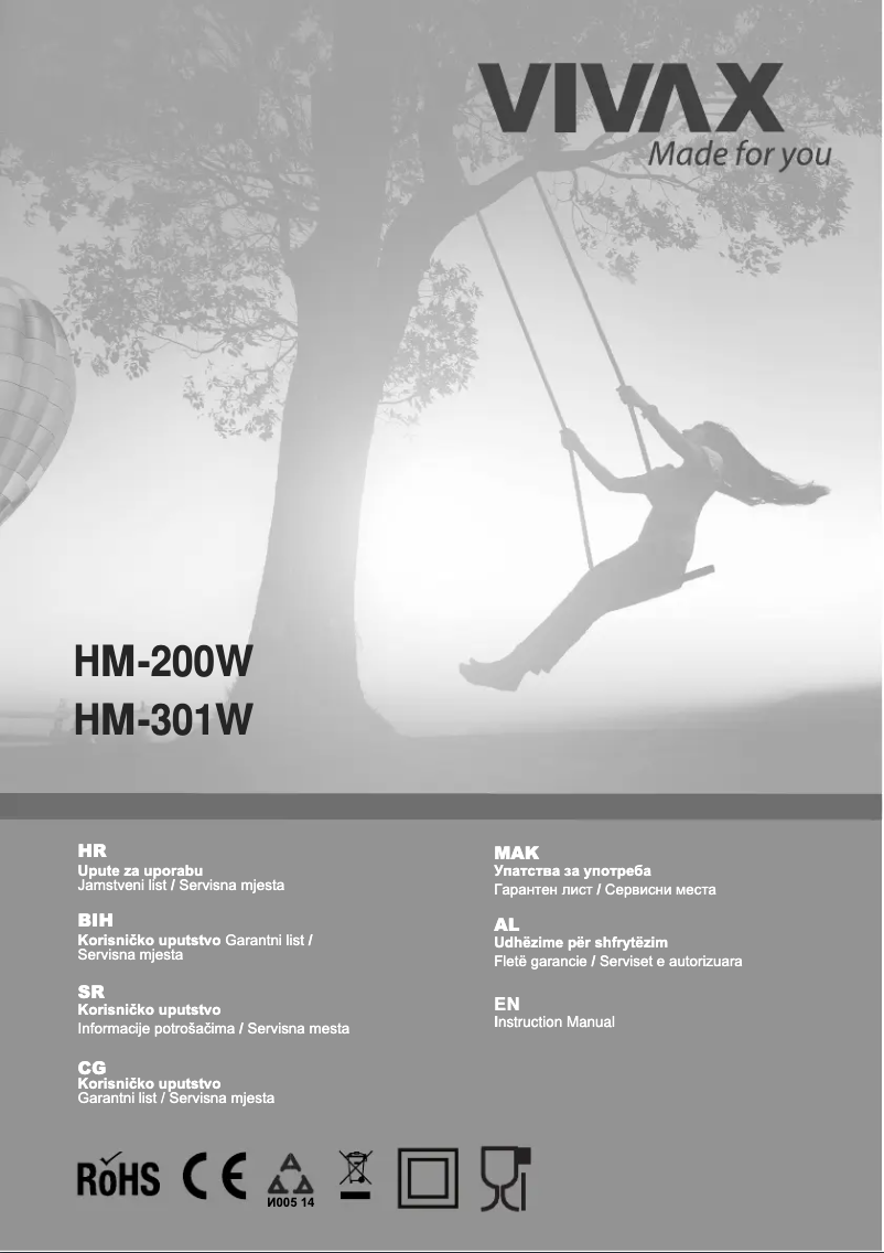 Page 1 de la notice Manuel utilisateur Vivax HM-200W