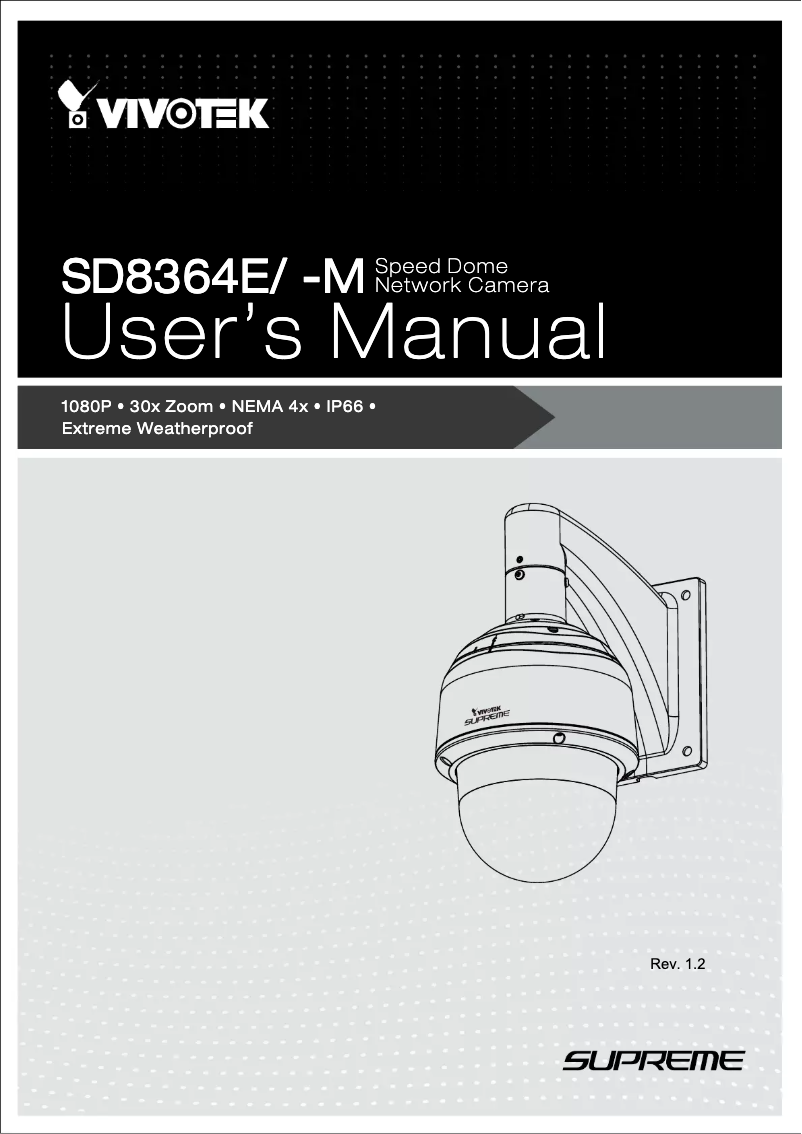 Page n°1 - Manuel utilisateur Vivotek Supreme SD8364
