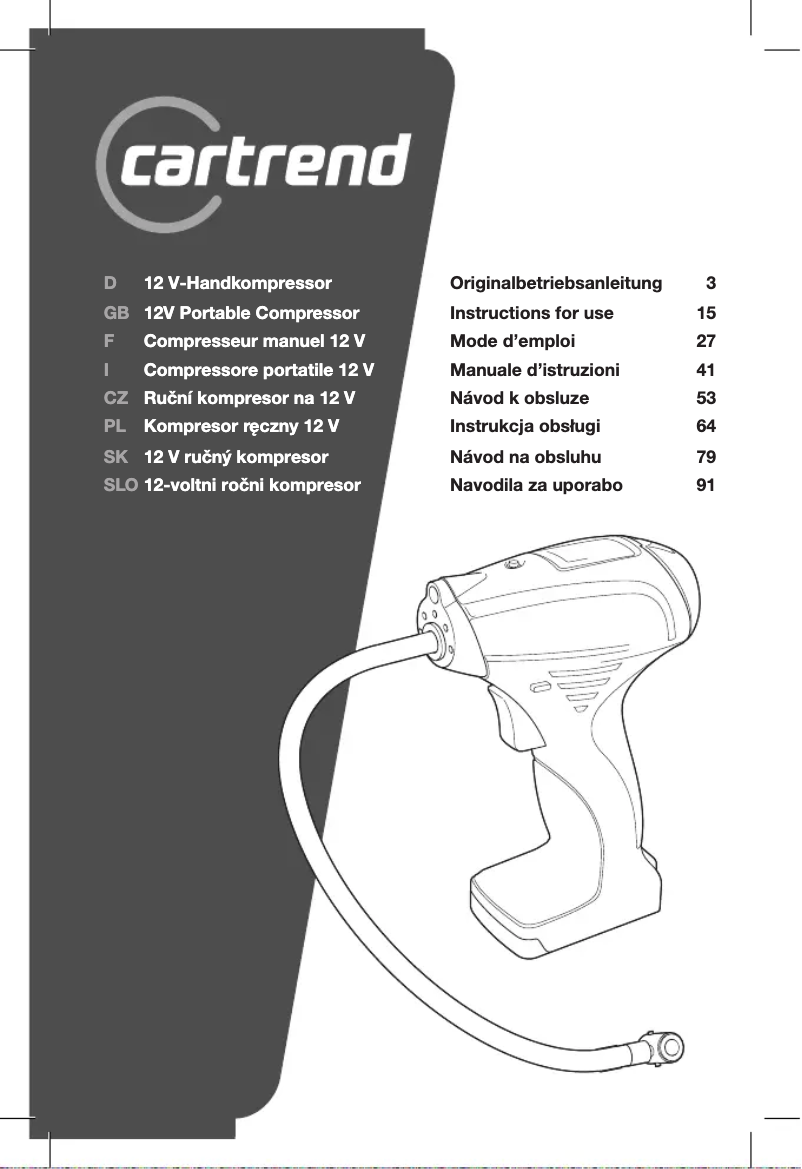 Page n°1 - Manuel utilisateur Cartrend 10728