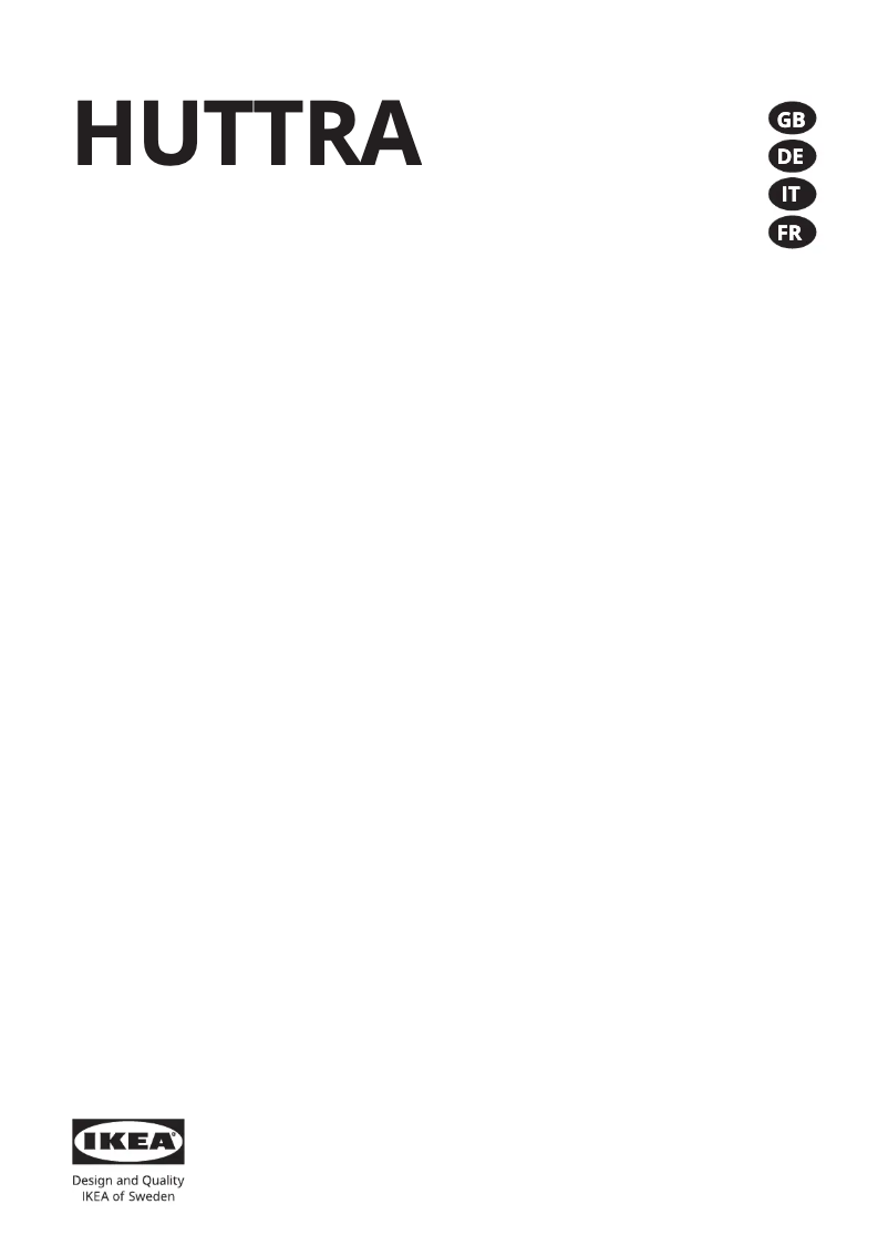 Page 1 de la notice Manuel utilisateur Ikea HUTTRA 805.027.81