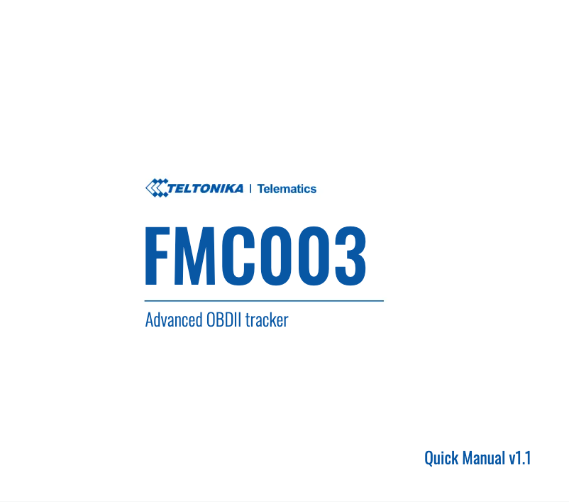 Image de la première page du manuel de l'appareil FMC003