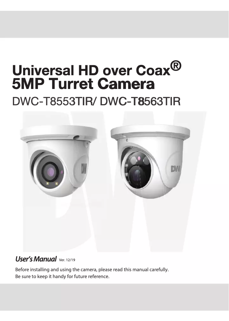 Image de la première page du manuel de l'appareil DWC-T8553TIR