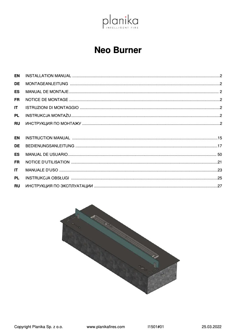 Image de la première page du manuel de l'appareil Neo