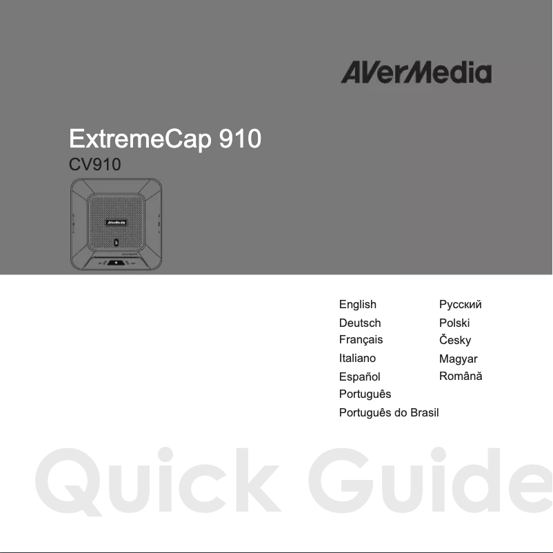 Page 1 de la notice Manuel utilisateur AVerMedia ExtremeCap 910