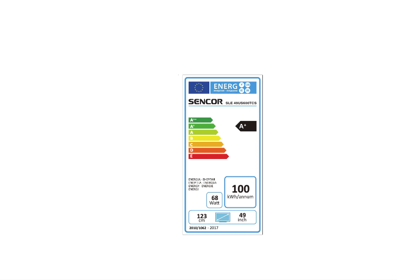 First page image of the manual for SLE 49US600TCS