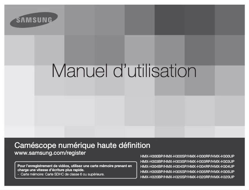 Page 1 de la notice Manuel utilisateur Samsung HMX-H303BP