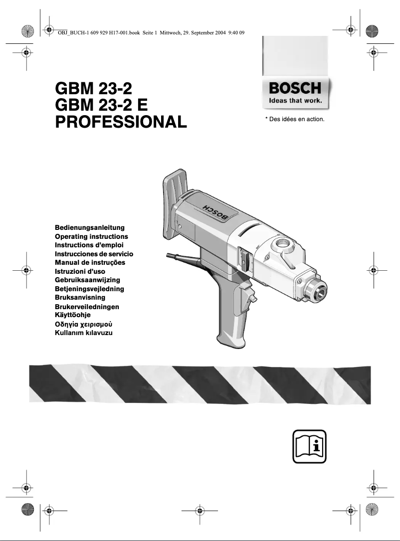 Image de la première page du manuel de l'appareil GBM 23-2 E Professional
