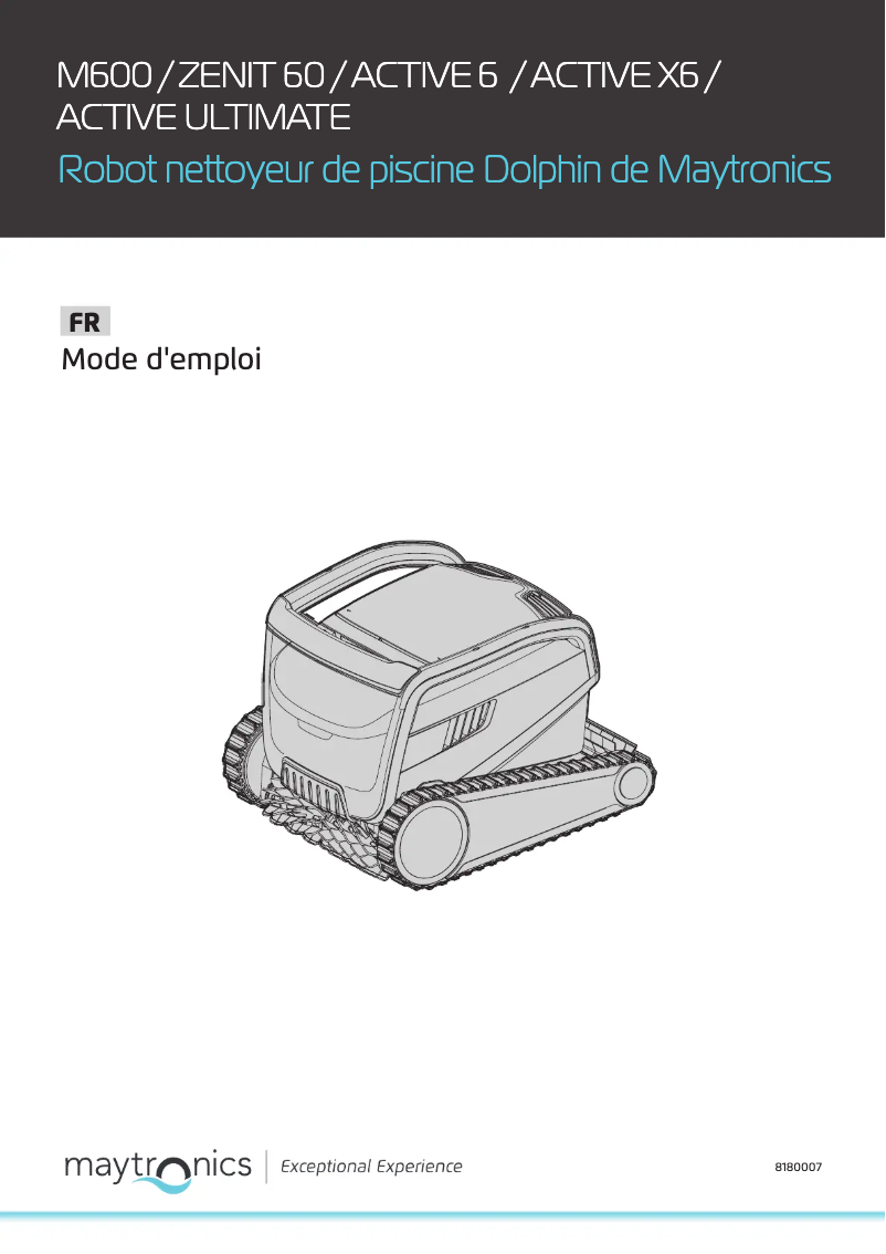 Page 1 de la notice Manuel utilisateur Maytronics Dolphin M600