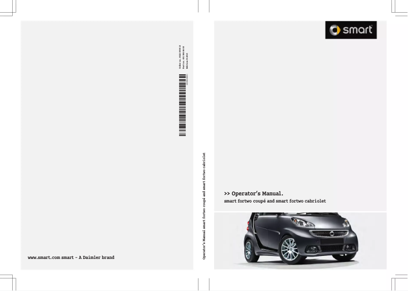 Image de la première page du manuel de l'appareil Fortwo Cabriolet (2013)