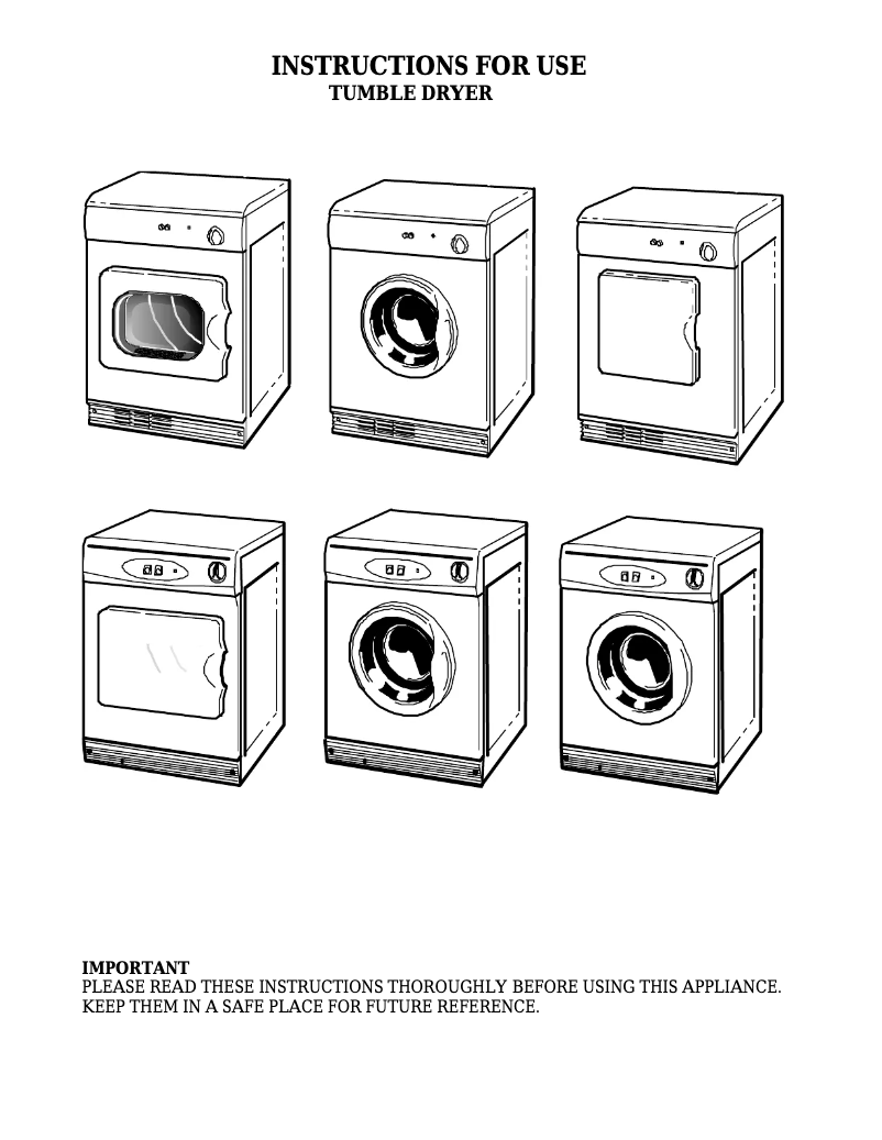 Page 1 de la notice Manuel utilisateur White Knight 83AW