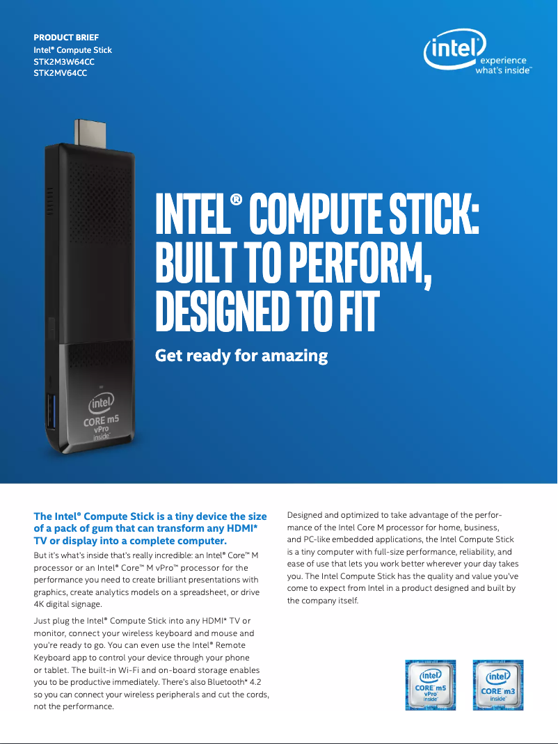 Image de la première page du manuel de l'appareil Compute Stick