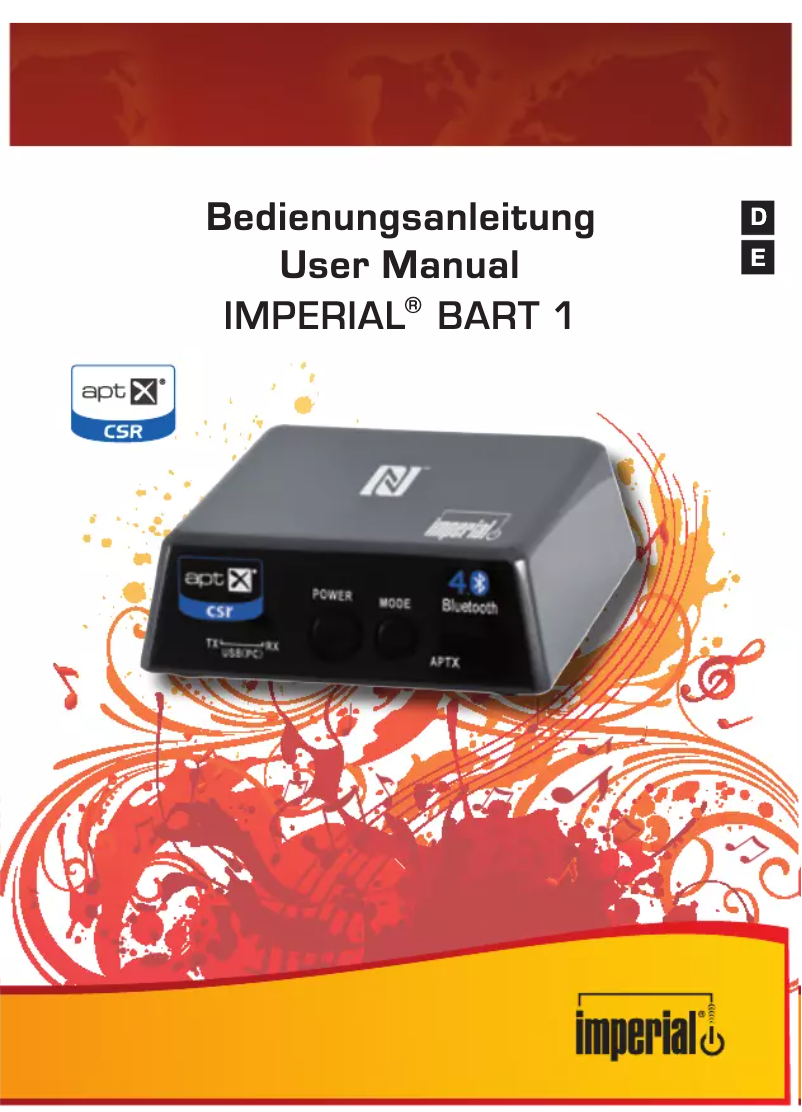Page 1 de la notice Manuel utilisateur Imperial Bart 1