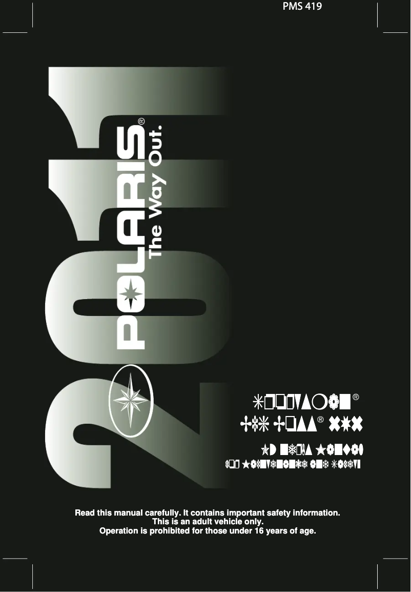 Page 1 de la notice Manuel utilisateur Polaris Sportsman Big Boss 6x6 (2011)