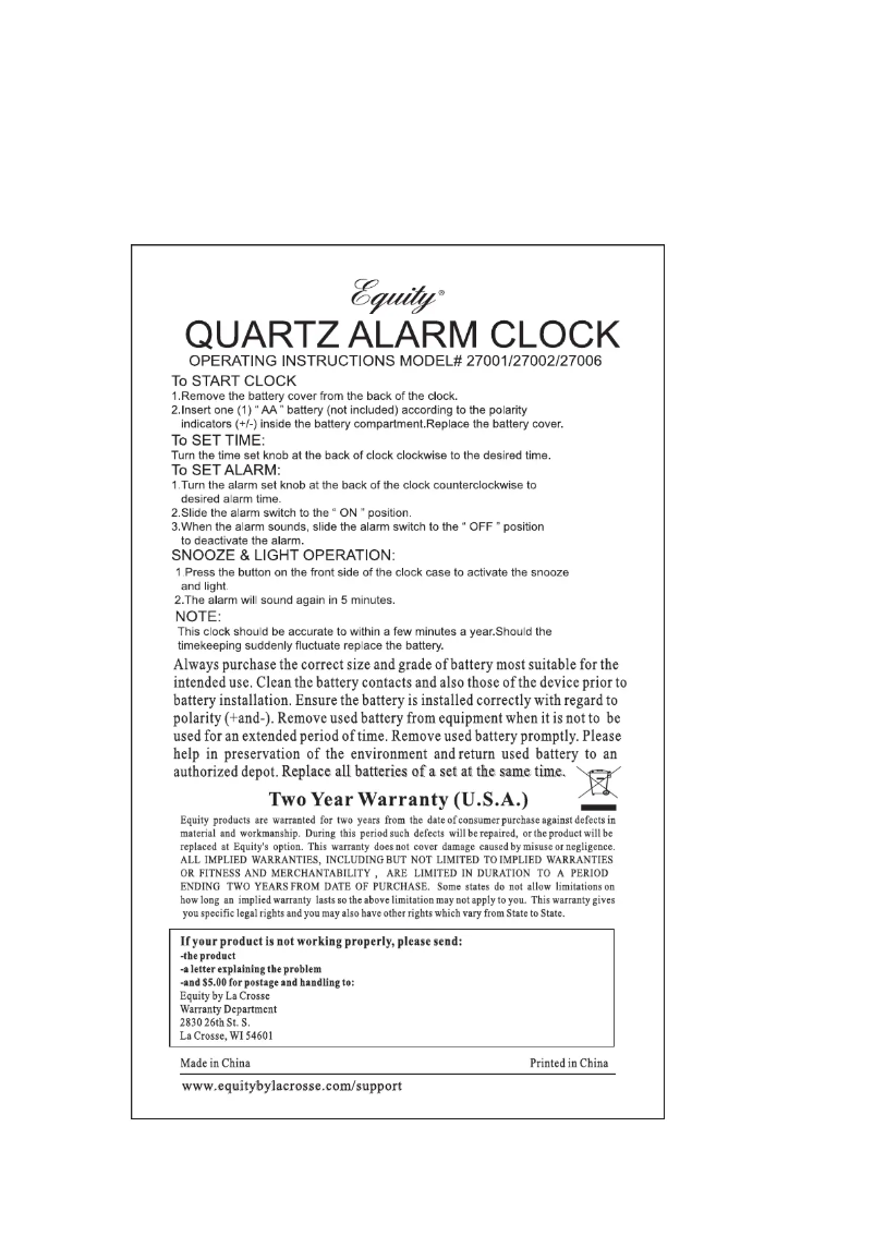 Page 1 de la notice Manuel utilisateur La Crosse Technology 27006