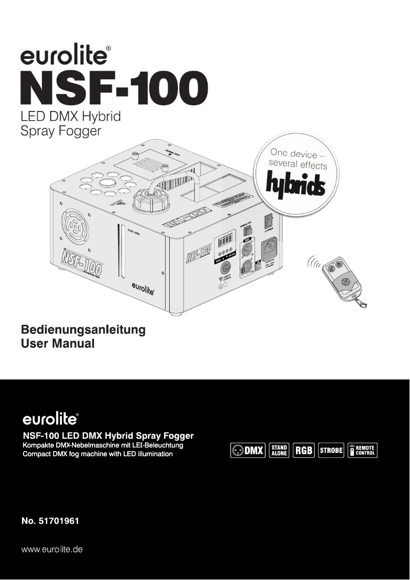 Page 1 of the manual User Manual Eurolite NSF-100