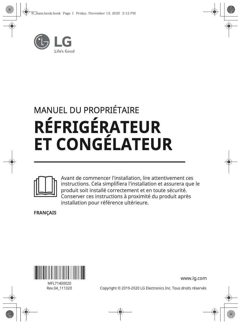 Page n°1 - Manuel utilisateur LG GBP30DSLZN