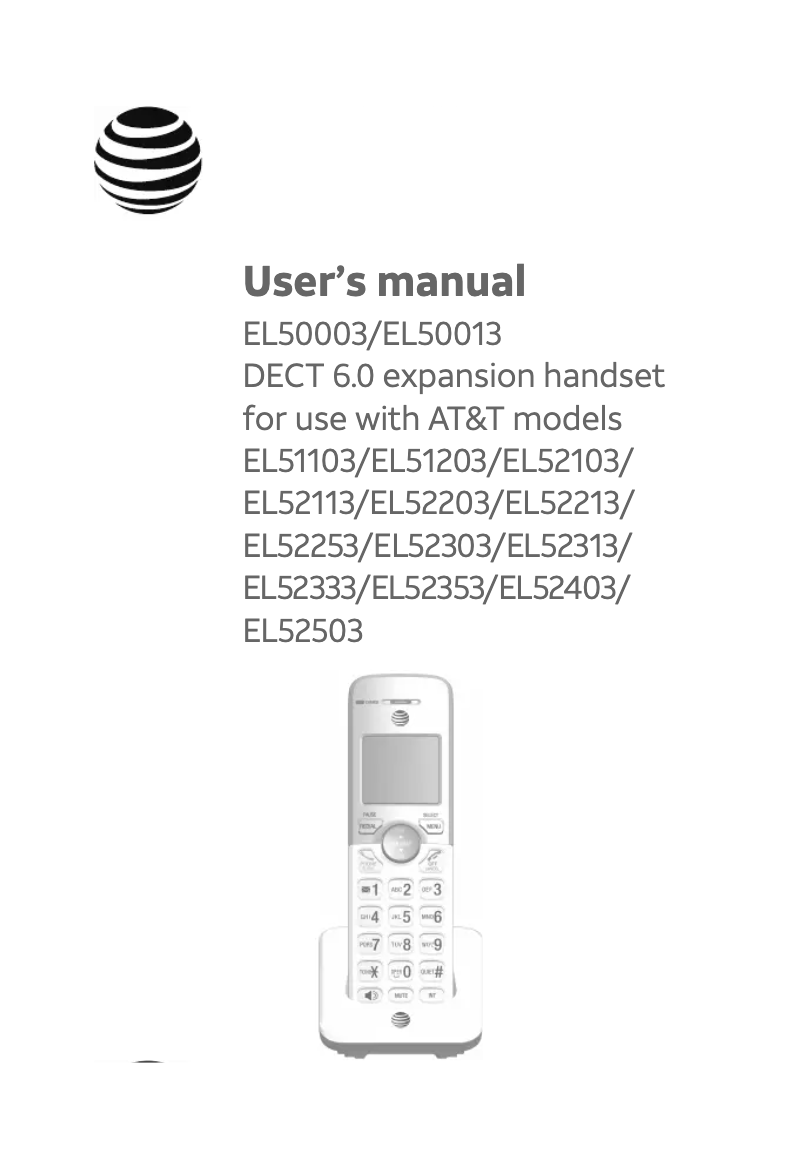 Página 1 del manual Manual de usuario AT&T EL50003