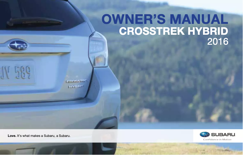 Page 1 de la notice Manuel utilisateur Subaru Crosstrek Hybrid (2016)