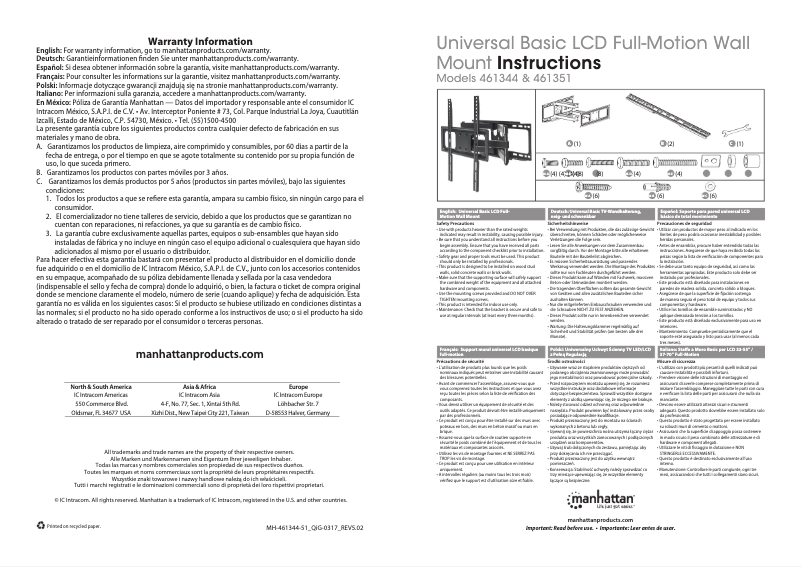 Page n°1 - Manuel utilisateur Manhattan 461351