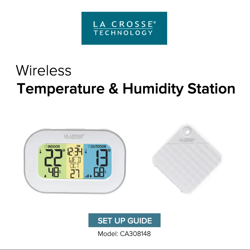 Page 1 de la notice Manuel utilisateur La Crosse Technology CA308148