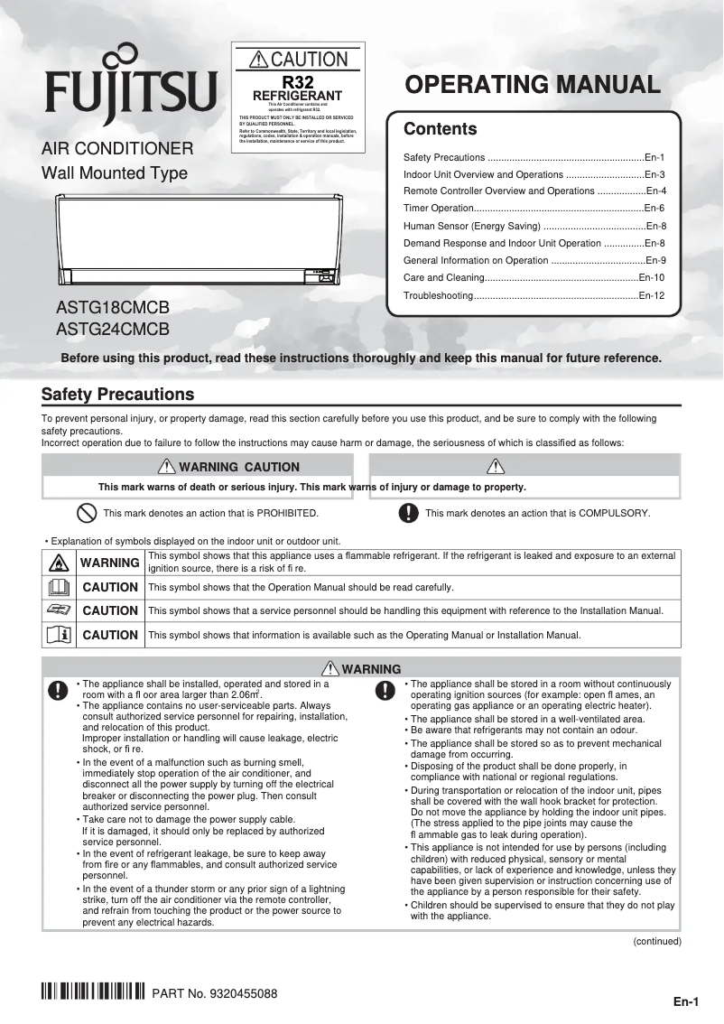 Image de la première page du manuel de l'appareil Lifestyle ASTG24CMCB