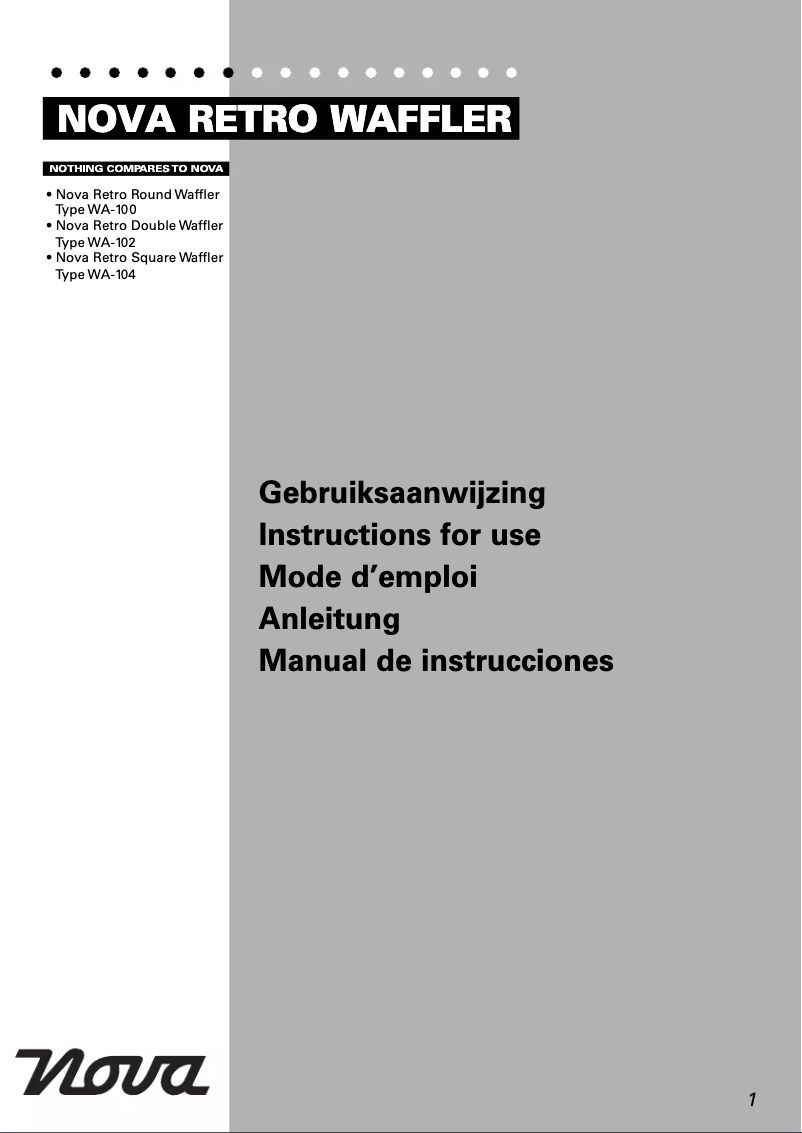 Page n°1 - Manuel utilisateur Nova WA-100