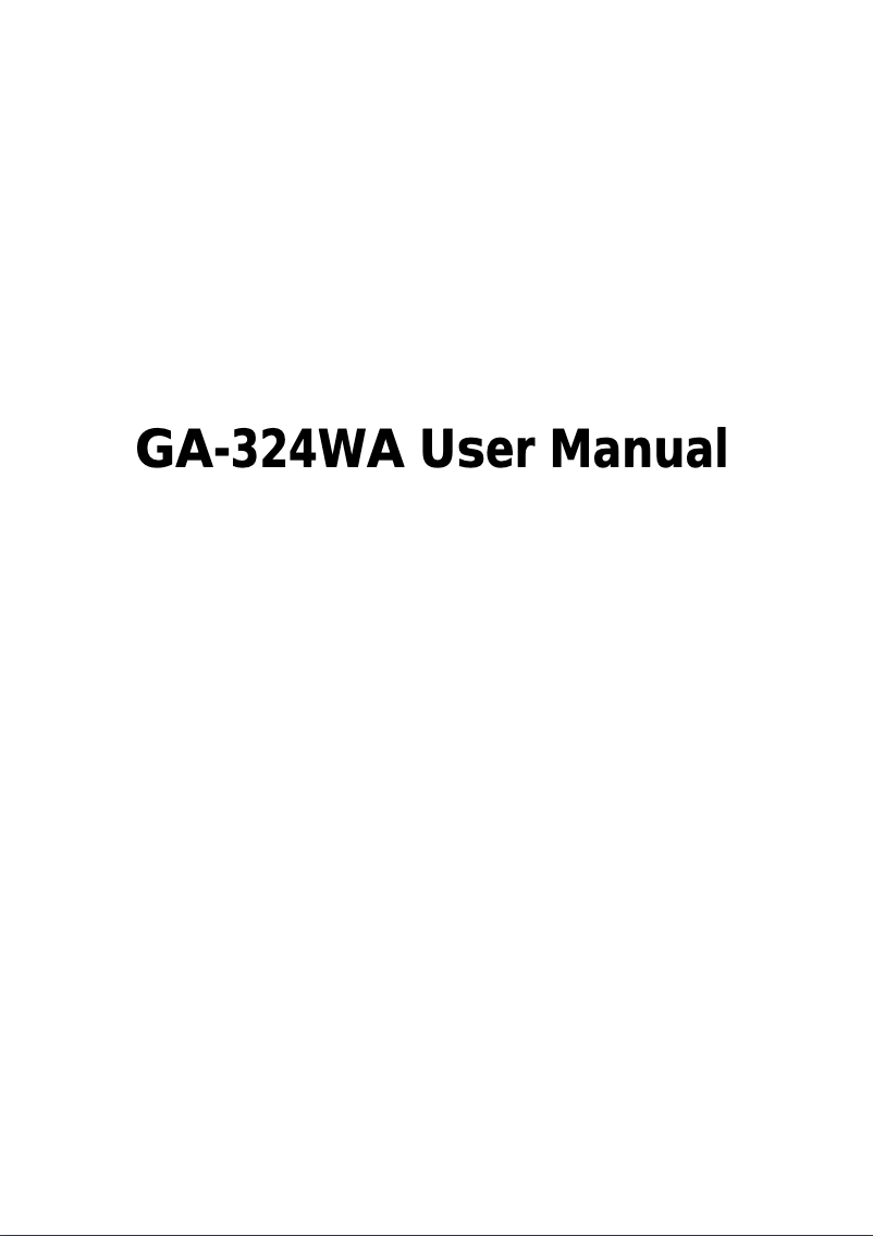 Page n°1 - Manuel utilisateur Getnet GA-324WA