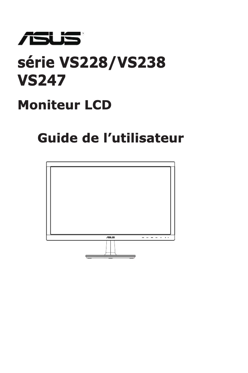 Page 1 de la notice Manuel utilisateur Asus VS228DE